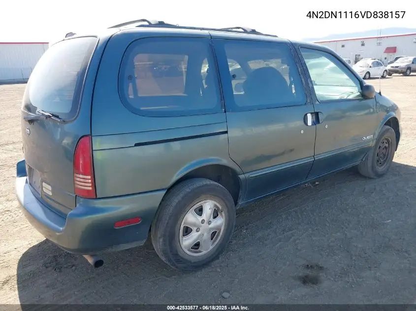 1997 Nissan Quest Gxe/Xe VIN: 4N2DN1116VD838157 Lot: 42533577