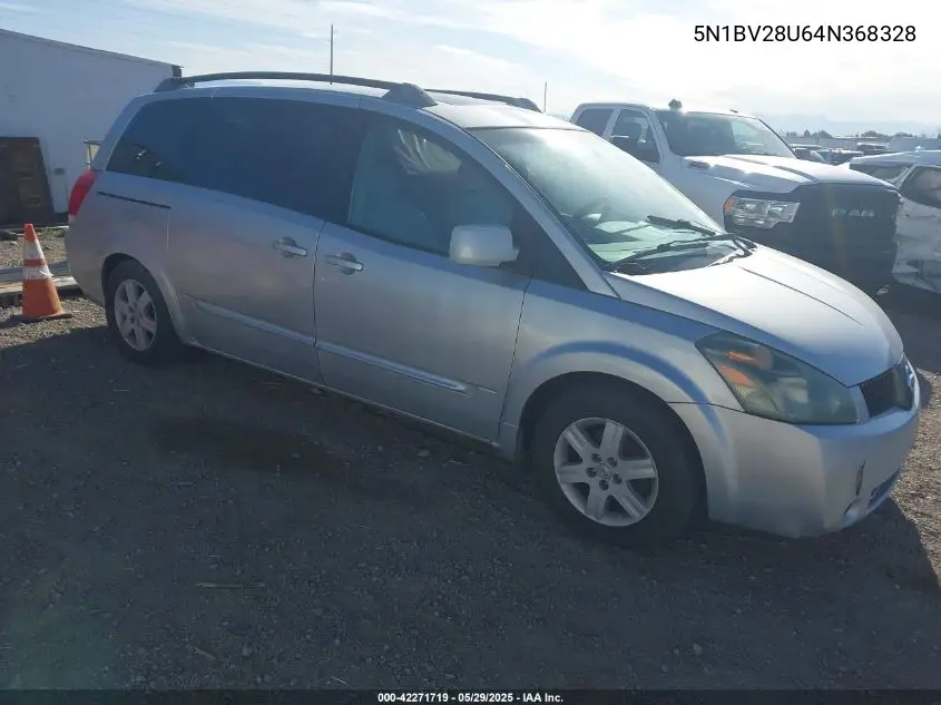 2004 Nissan Quest 3.5 Sl VIN: 5N1BV28U64N368328 Lot: 42271719