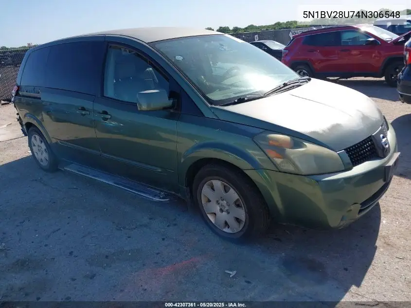 2004 Nissan Quest 3.5 S VIN: 5N1BV28U74N306548 Lot: 42307361
