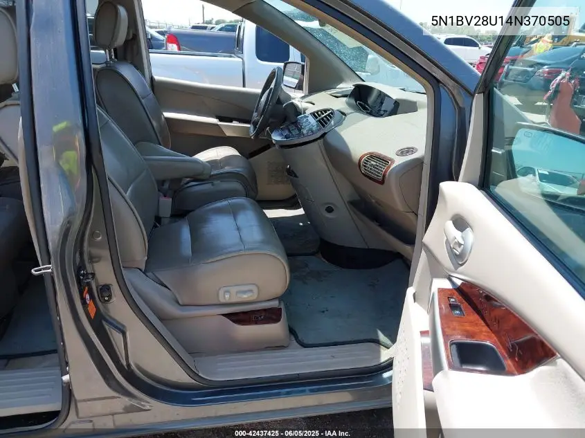 2004 Nissan Quest 3.5 Sl VIN: 5N1BV28U14N370505 Lot: 42437425