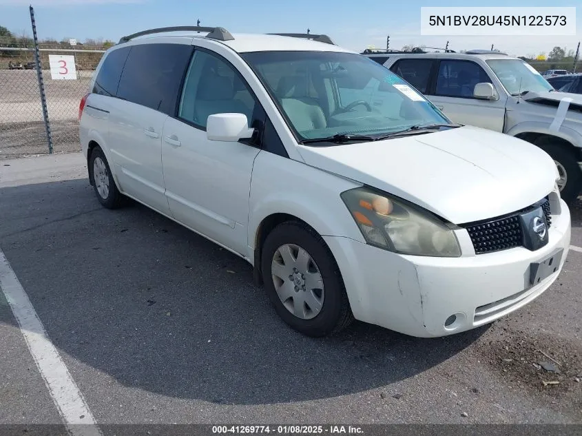 2005 Nissan Quest 3.5 S VIN: 5N1BV28U45N122573 Lot: 41269774