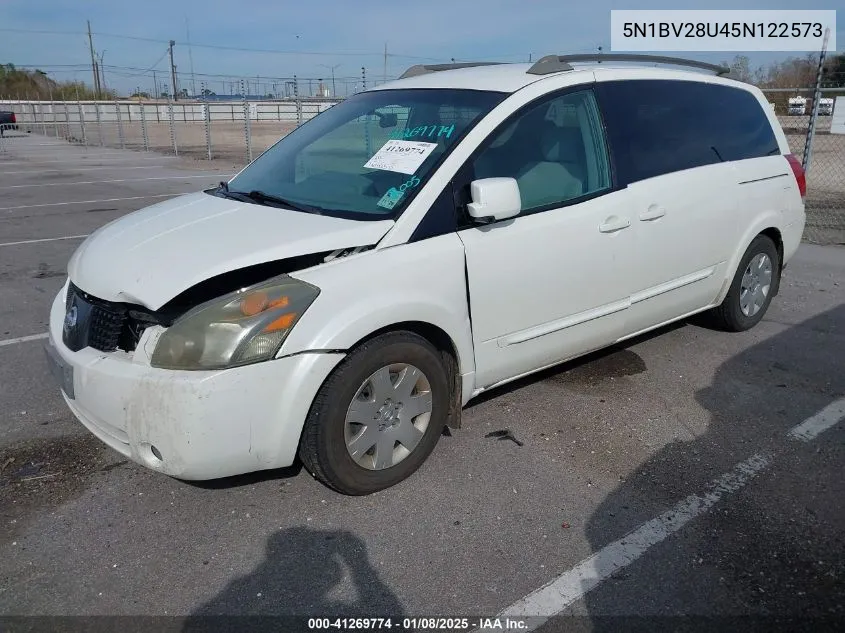2005 Nissan Quest 3.5 S VIN: 5N1BV28U45N122573 Lot: 41269774