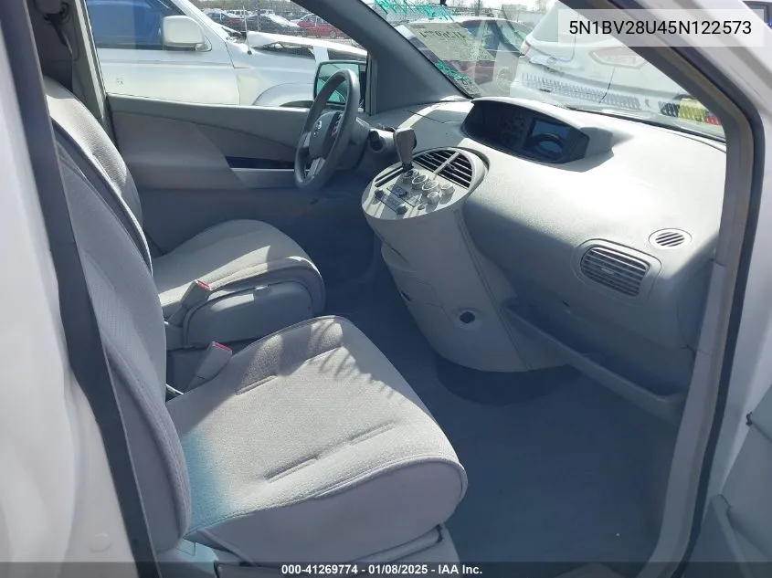 2005 Nissan Quest 3.5 S VIN: 5N1BV28U45N122573 Lot: 41269774