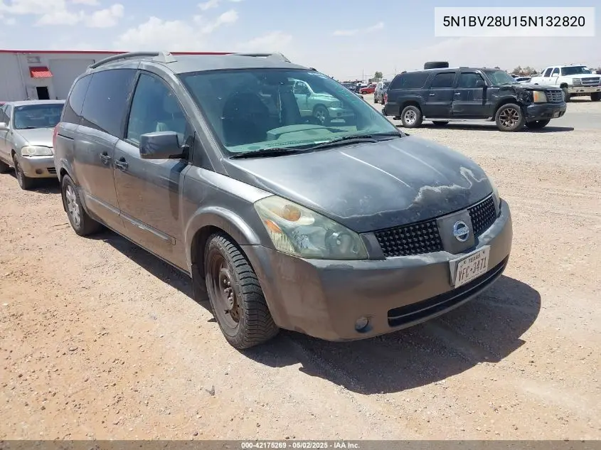 2005 Nissan Quest 3.5 S VIN: 5N1BV28U15N132820 Lot: 42175269