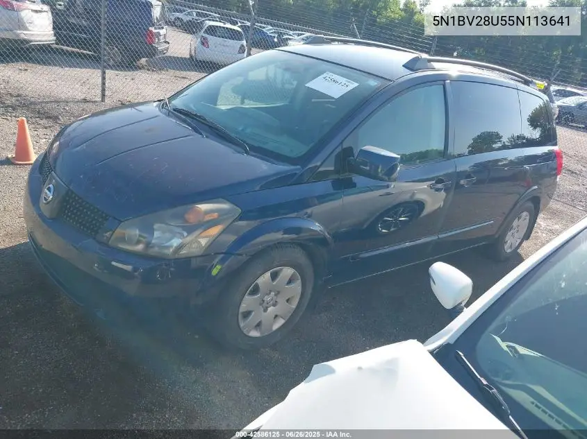 2005 Nissan Quest 3.5 S VIN: 5N1BV28U55N113641 Lot: 42586125
