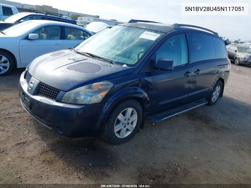 2005 Nissan Quest 3.5 Sl VIN: 5N1BV28U45N117051 Lot: 42672308