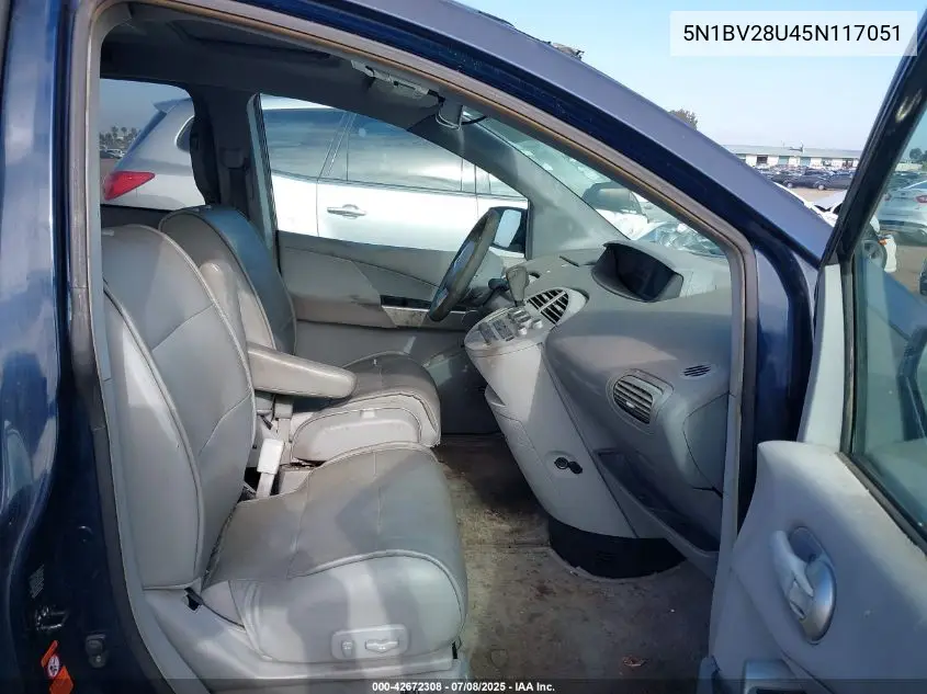 2005 Nissan Quest 3.5 Sl VIN: 5N1BV28U45N117051 Lot: 42672308