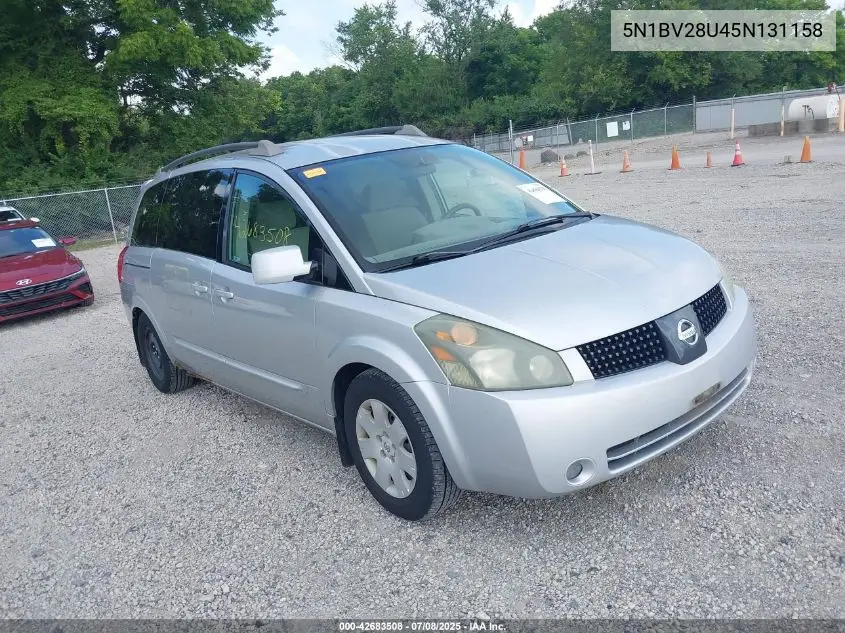 2005 Nissan Quest 3.5 S VIN: 5N1BV28U45N131158 Lot: 42683508