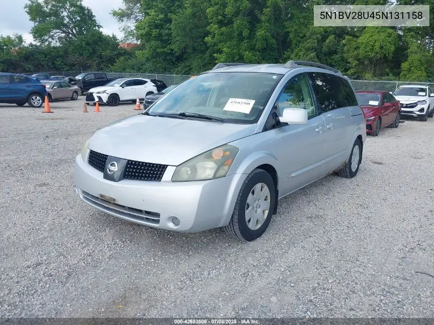 2005 Nissan Quest 3.5 S VIN: 5N1BV28U45N131158 Lot: 42683508