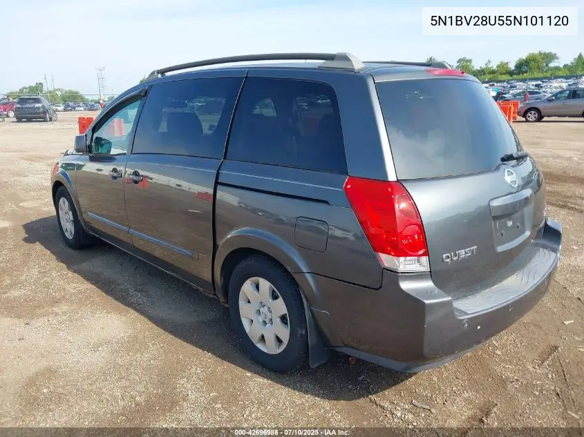 2005 Nissan Quest 3.5 S VIN: 5N1BV28U55N101120 Lot: 42696986