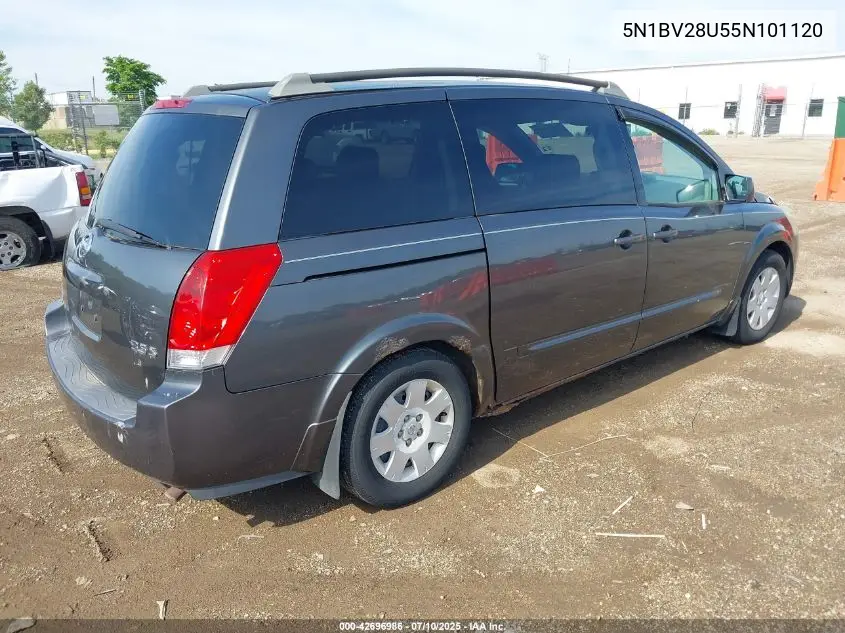 2005 Nissan Quest 3.5 S VIN: 5N1BV28U55N101120 Lot: 42696986