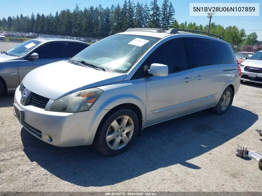 2006 Nissan Quest 3.5 Se VIN: 5N1BV28U06N107859 Lot: 42188775