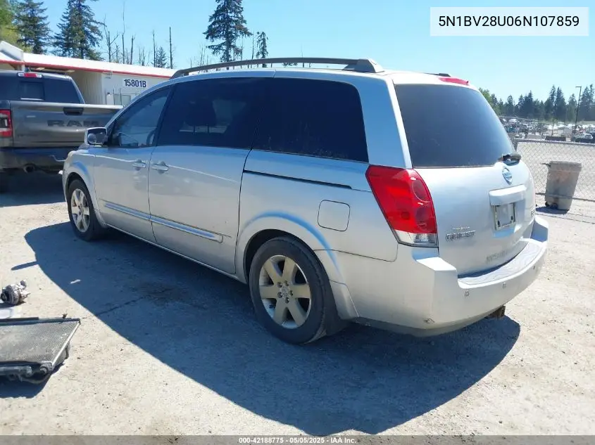 2006 Nissan Quest 3.5 Se VIN: 5N1BV28U06N107859 Lot: 42188775