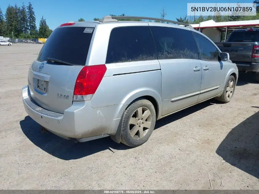 2006 Nissan Quest 3.5 Se VIN: 5N1BV28U06N107859 Lot: 42188775