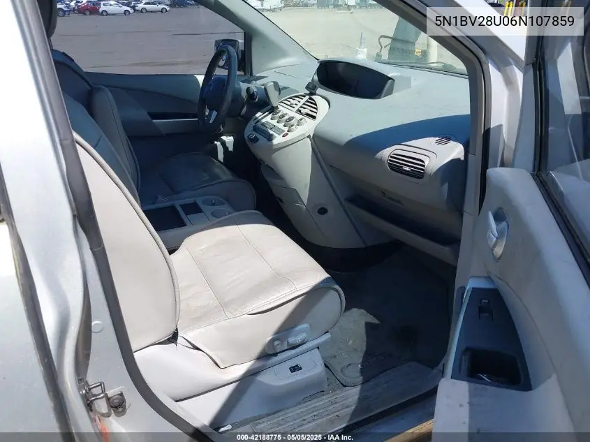2006 Nissan Quest 3.5 Se VIN: 5N1BV28U06N107859 Lot: 42188775