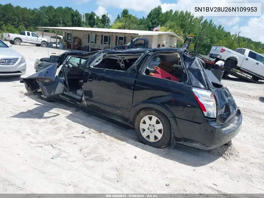 2006 Nissan Quest 3.5 S VIN: 5N1BV28U26N109953 Lot: 42688633