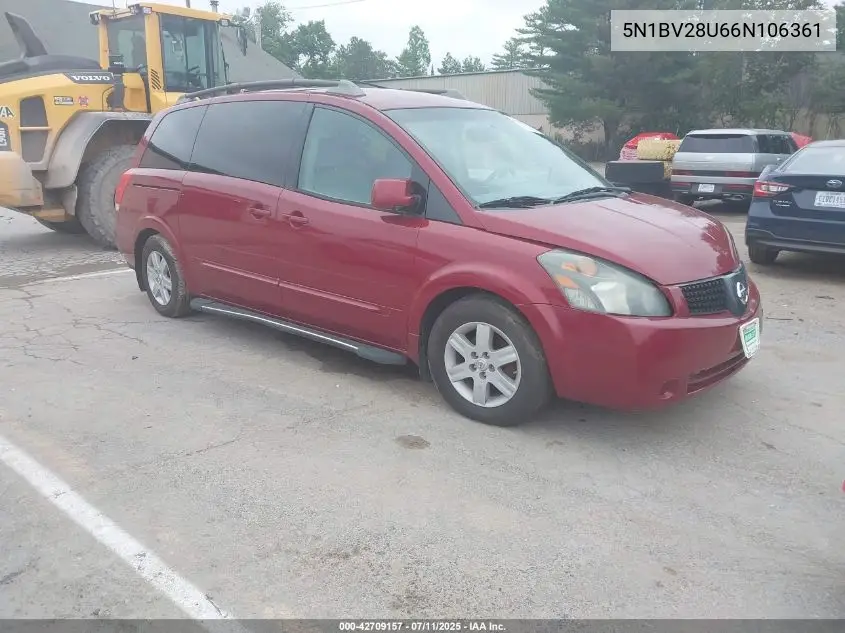 2006 Nissan Quest 3.5 Sl VIN: 5N1BV28U66N106361 Lot: 42709157
