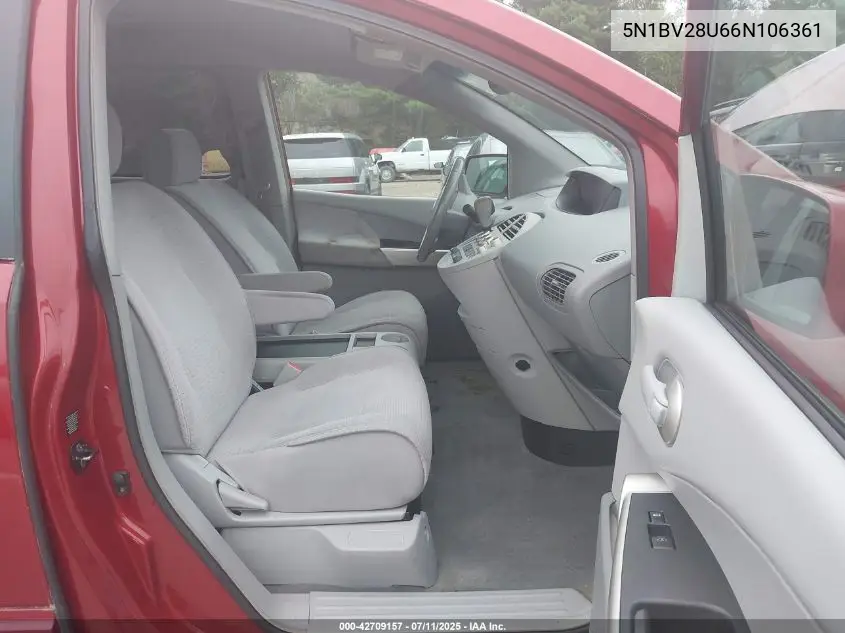 2006 Nissan Quest 3.5 Sl VIN: 5N1BV28U66N106361 Lot: 42709157