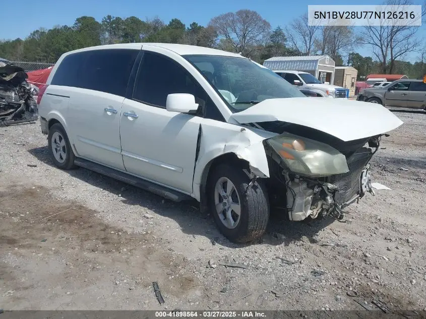 2007 Nissan Quest 3.5 VIN: 5N1BV28U77N126216 Lot: 41898564