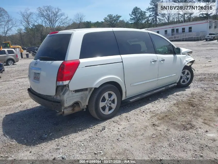 2007 Nissan Quest 3.5 VIN: 5N1BV28U77N126216 Lot: 41898564