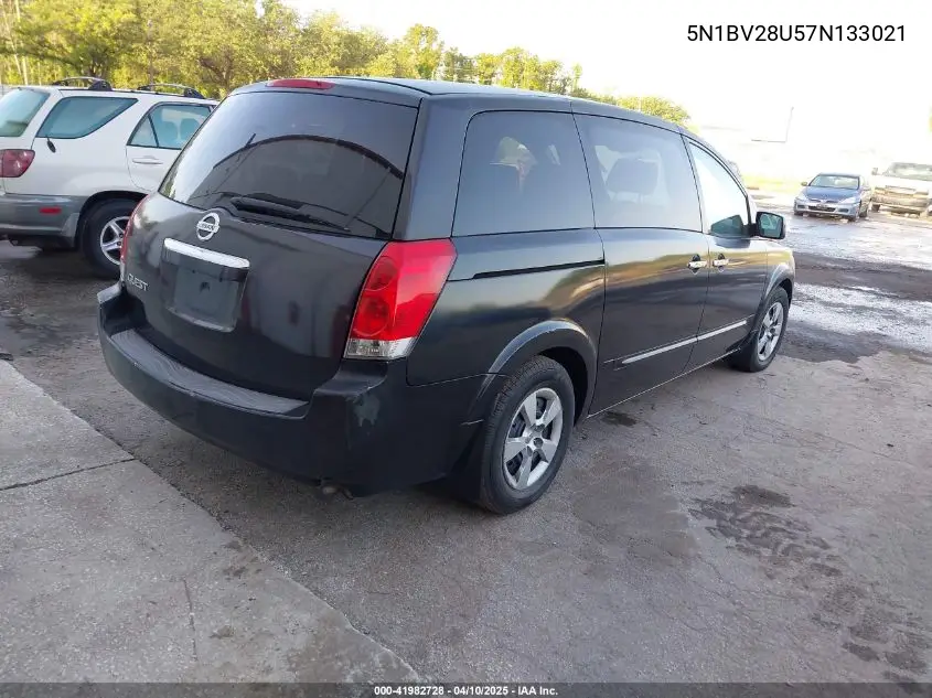 2007 Nissan Quest 3.5 VIN: 5N1BV28U57N133021 Lot: 41982728