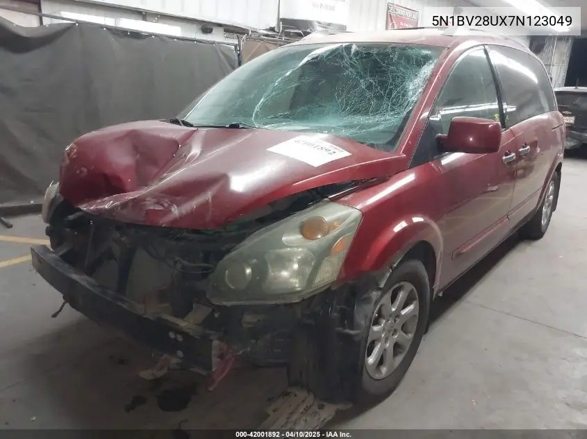 2007 Nissan Quest 3.5 Sl VIN: 5N1BV28UX7N123049 Lot: 42001892