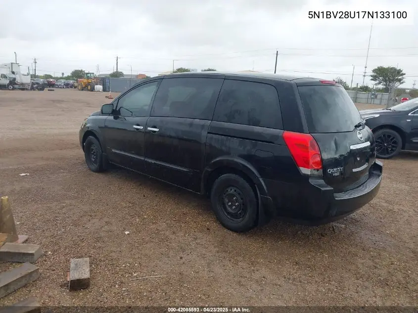 2007 Nissan Quest 3.5 VIN: 5N1BV28U17N133100 Lot: 42085593