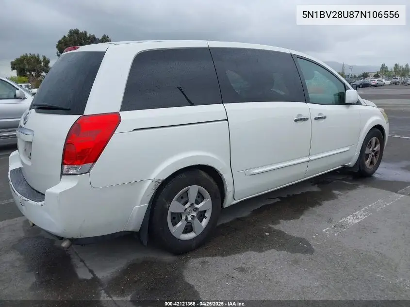 2007 Nissan Quest 3.5 VIN: 5N1BV28U87N106556 Lot: 42121368