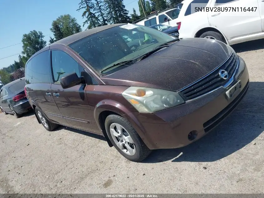 2007 Nissan Quest 3.5 VIN: 5N1BV28U97N116447 Lot: 42179022