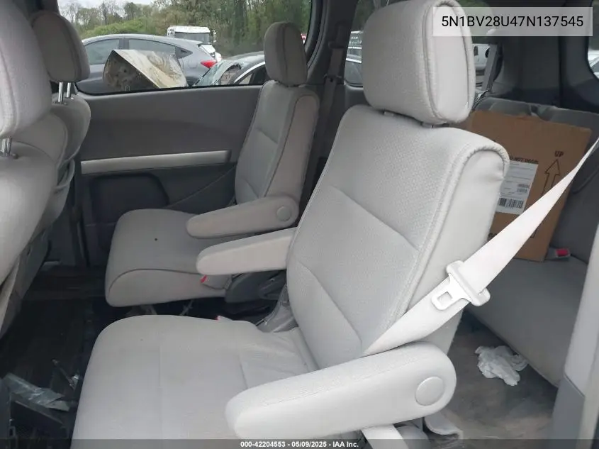 2007 Nissan Quest 3.5 S VIN: 5N1BV28U47N137545 Lot: 42204553