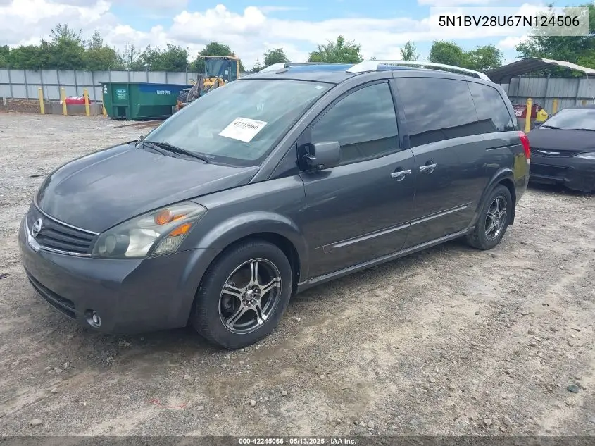 2007 Nissan Quest 3.5 Se VIN: 5N1BV28U67N124506 Lot: 42245066