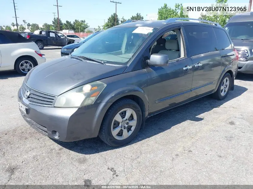 2007 Nissan Quest 3.5 S VIN: 5N1BV28U07N123965 Lot: 42257568