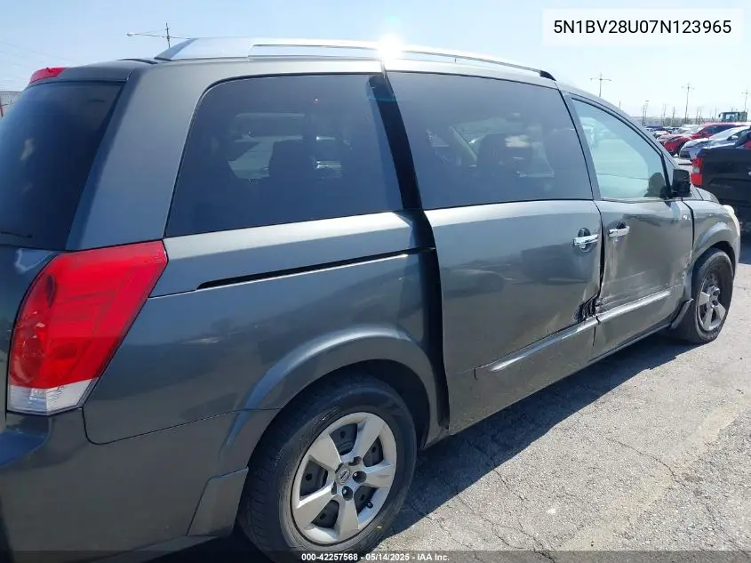 2007 Nissan Quest 3.5 S VIN: 5N1BV28U07N123965 Lot: 42257568
