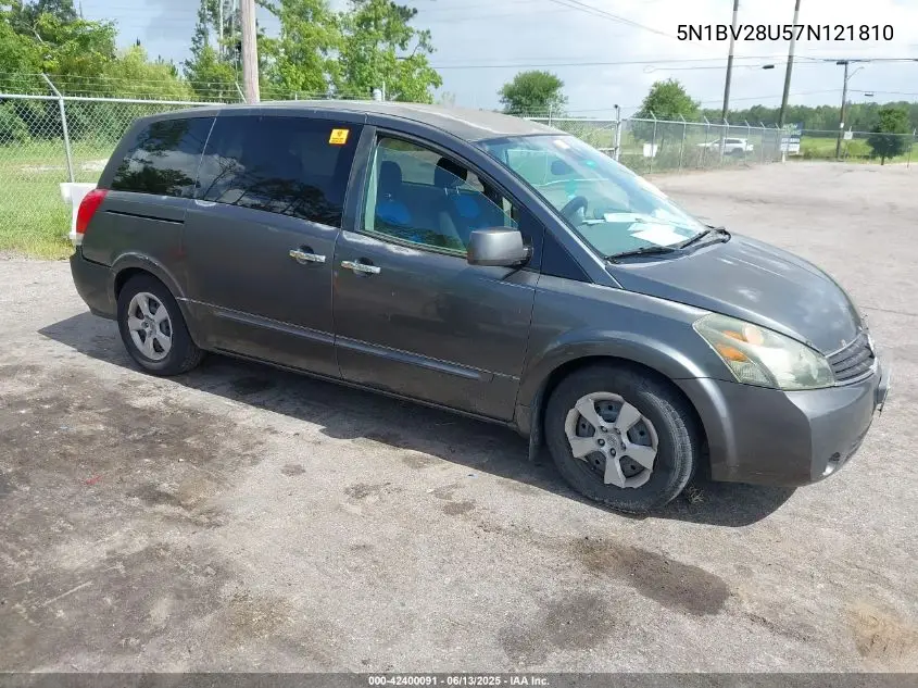 2007 Nissan Quest 3.5 VIN: 5N1BV28U57N121810 Lot: 42400091