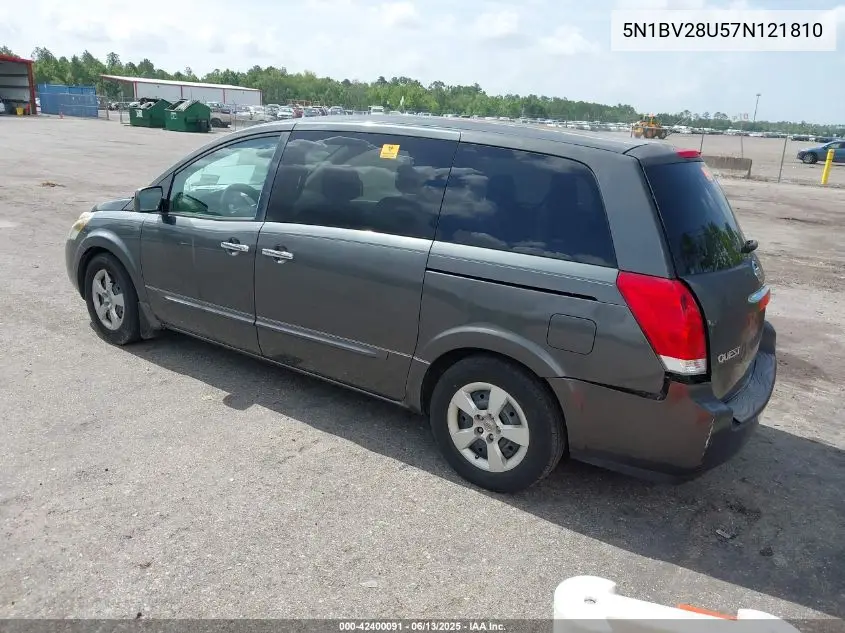 2007 Nissan Quest 3.5 VIN: 5N1BV28U57N121810 Lot: 42400091