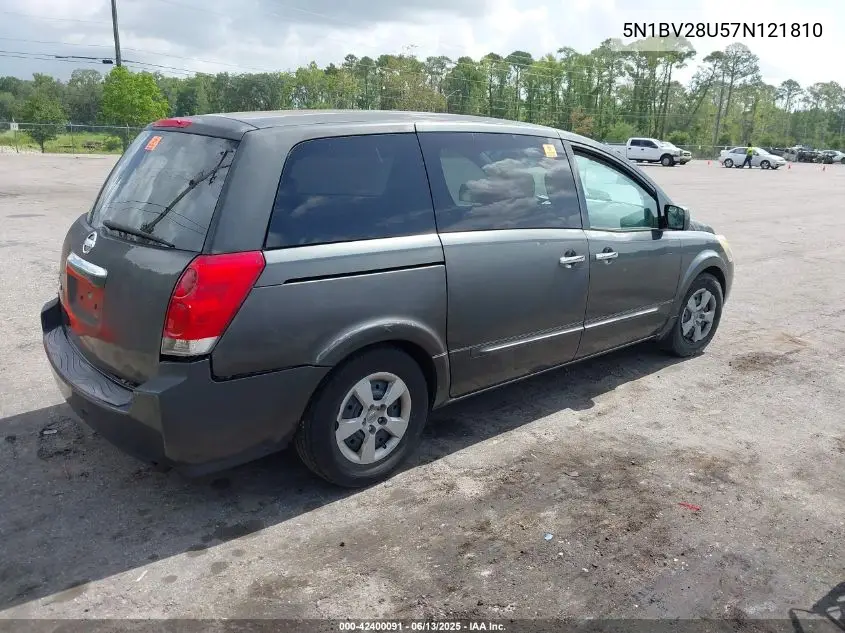 2007 Nissan Quest 3.5 VIN: 5N1BV28U57N121810 Lot: 42400091