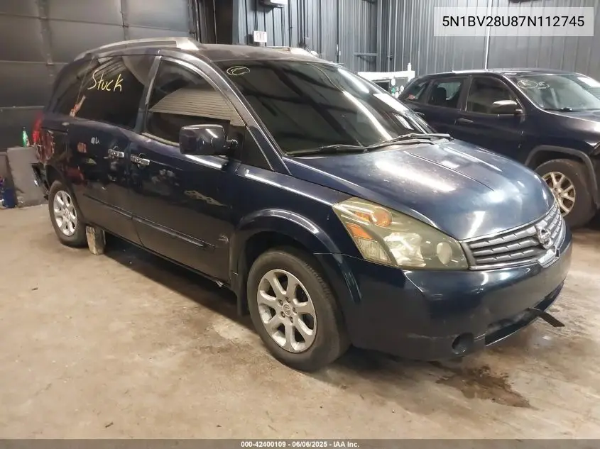 2007 Nissan Quest 3.5 Sl VIN: 5N1BV28U87N112745 Lot: 42400109
