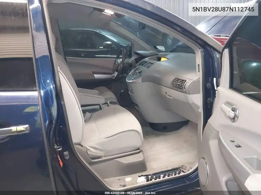 2007 Nissan Quest 3.5 Sl VIN: 5N1BV28U87N112745 Lot: 42400109