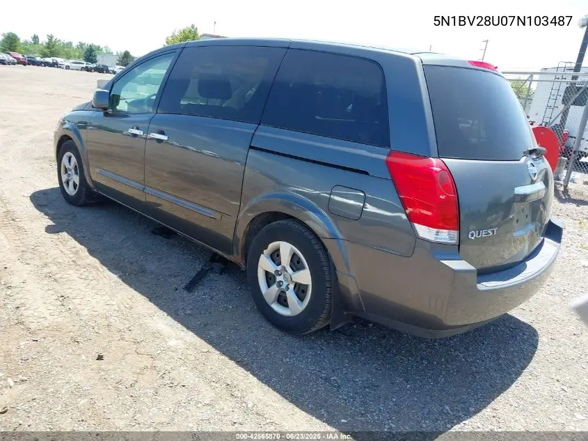2007 Nissan Quest 3.5 VIN: 5N1BV28U07N103487 Lot: 42565870