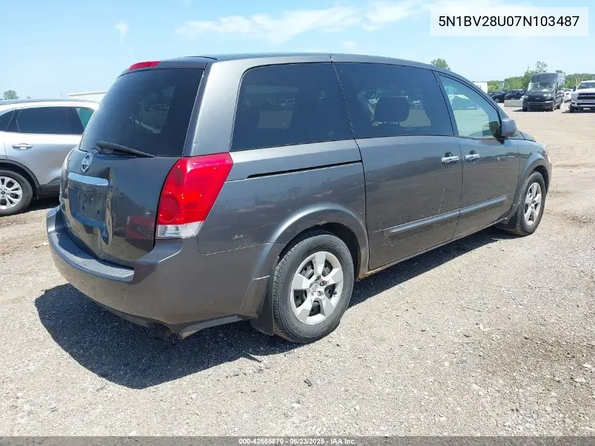 2007 Nissan Quest 3.5 VIN: 5N1BV28U07N103487 Lot: 42565870