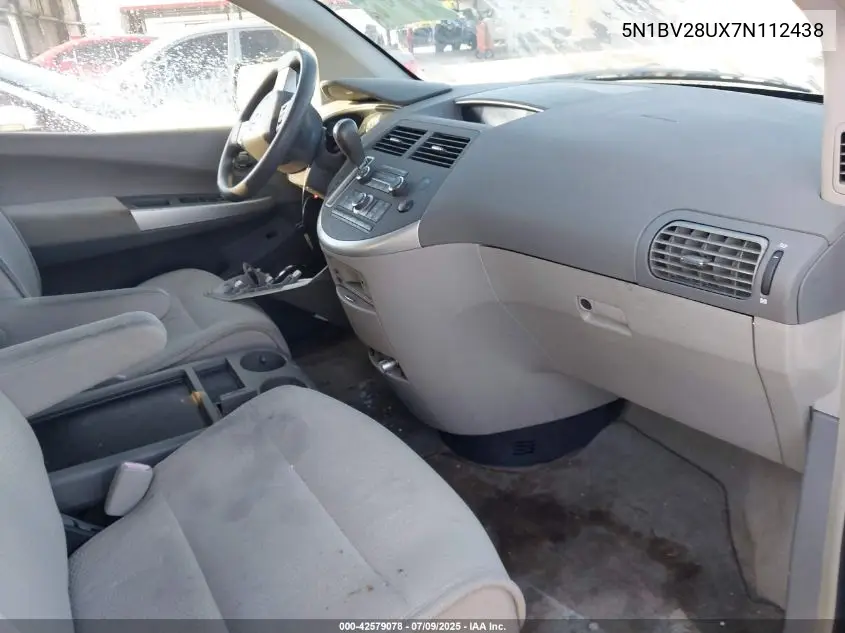 2007 Nissan Quest 3.5 S VIN: 5N1BV28UX7N112438 Lot: 42579078
