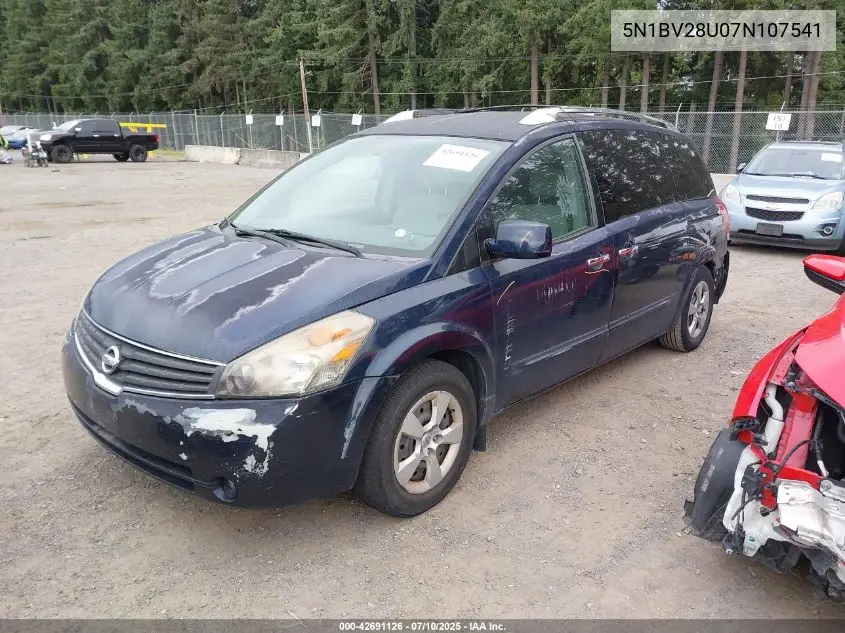 2007 Nissan Quest 3.5 S VIN: 5N1BV28U07N107541 Lot: 42691126