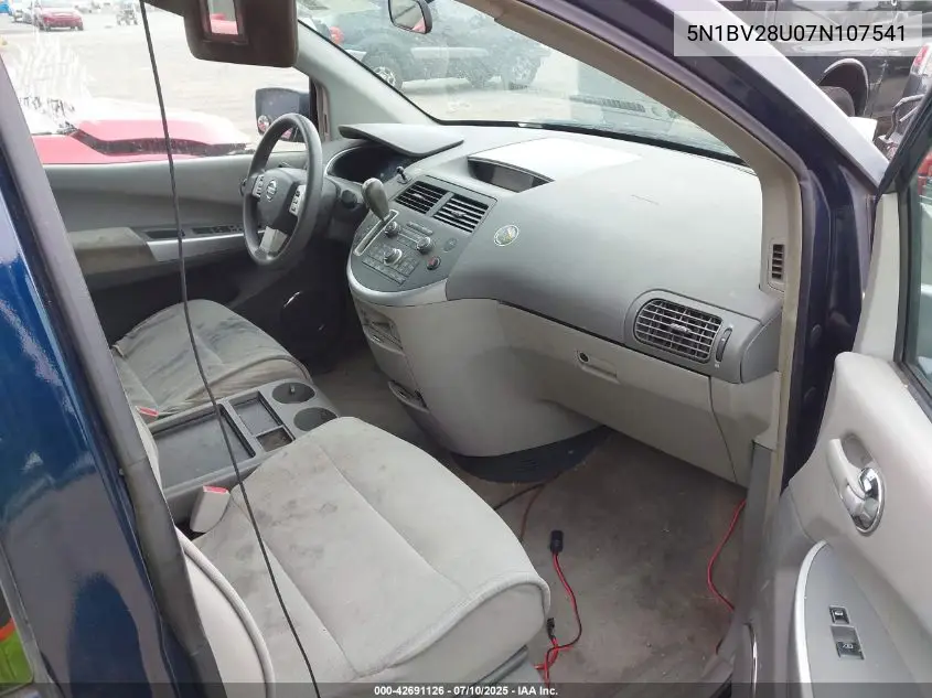 2007 Nissan Quest 3.5 S VIN: 5N1BV28U07N107541 Lot: 42691126