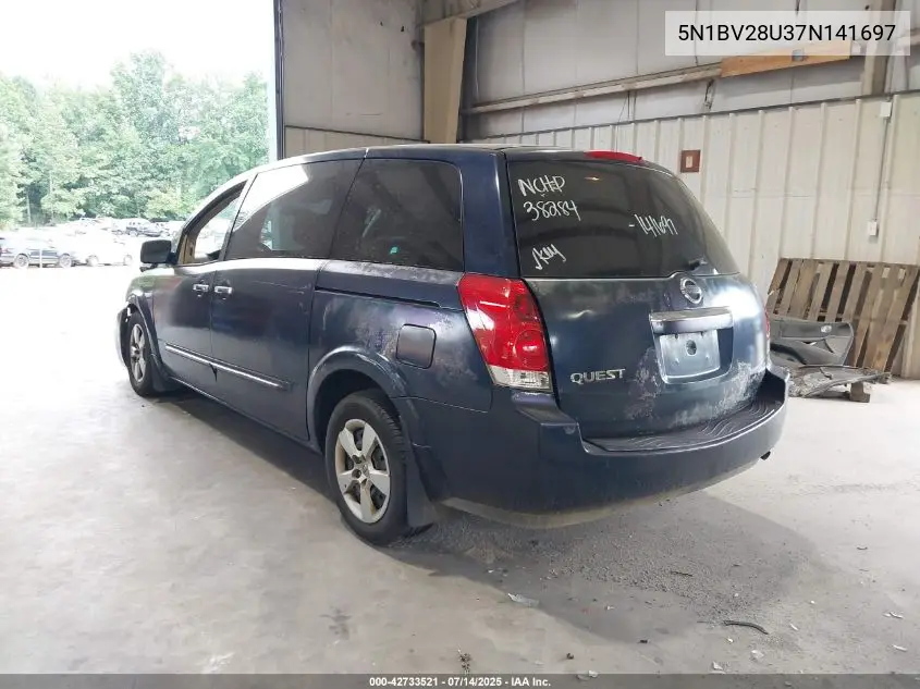 2007 Nissan Quest 3.5 VIN: 5N1BV28U37N141697 Lot: 42733521