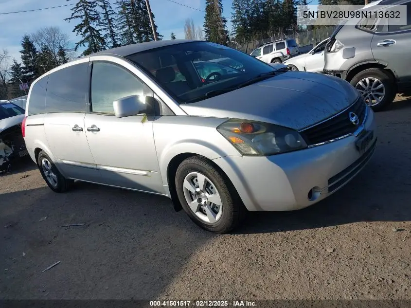 2008 Nissan Quest 3.5 VIN: 5N1BV28U98N113632 Lot: 41501517