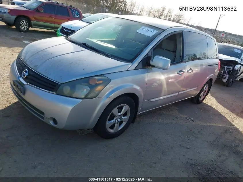 2008 Nissan Quest 3.5 VIN: 5N1BV28U98N113632 Lot: 41501517