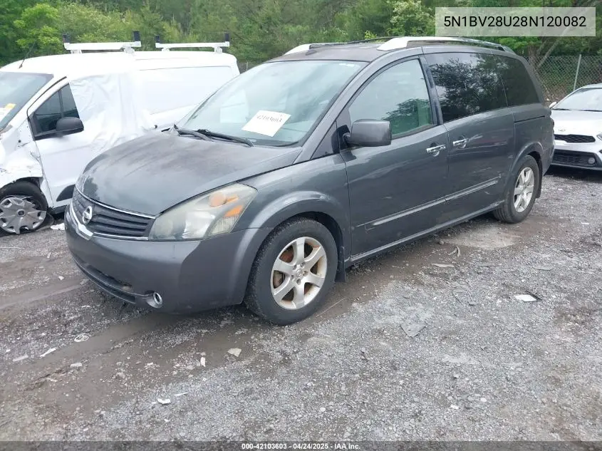 2008 Nissan Quest 3.5 Se VIN: 5N1BV28U28N120082 Lot: 42103603