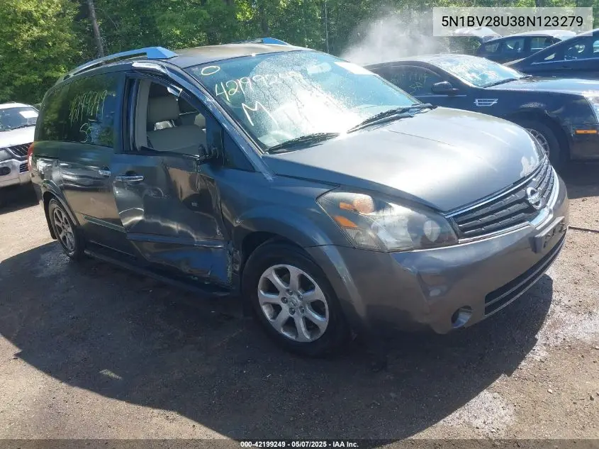 2008 Nissan Quest 3.5 Sl VIN: 5N1BV28U38N123279 Lot: 42199249