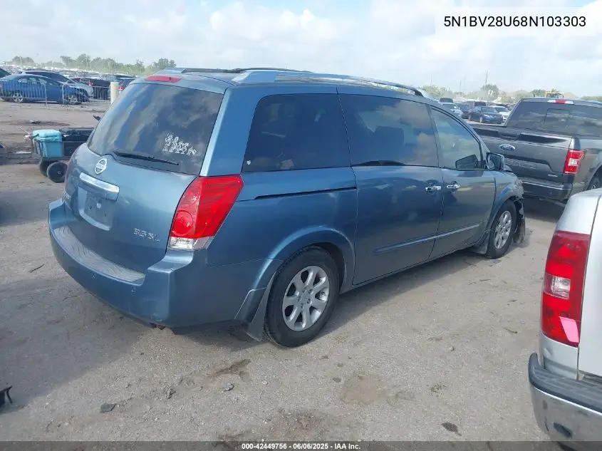 2008 Nissan Quest 3.5 Sl VIN: 5N1BV28U68N103303 Lot: 42449756