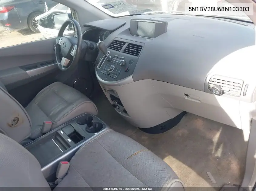 2008 Nissan Quest 3.5 Sl VIN: 5N1BV28U68N103303 Lot: 42449756